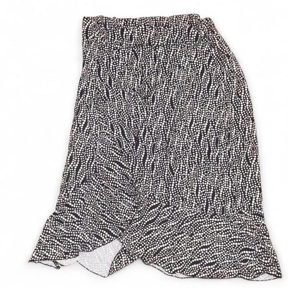 Nasty Gal Black and White Dot Asymmetrical Midi Skirt - Picture 2 of 3